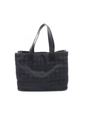 Chanel Tote New Travel Line MM Black Leather New MM